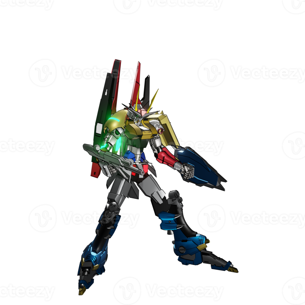 pose de ataque mecha png