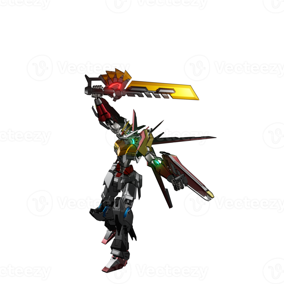 mecha redo till ge sig på png