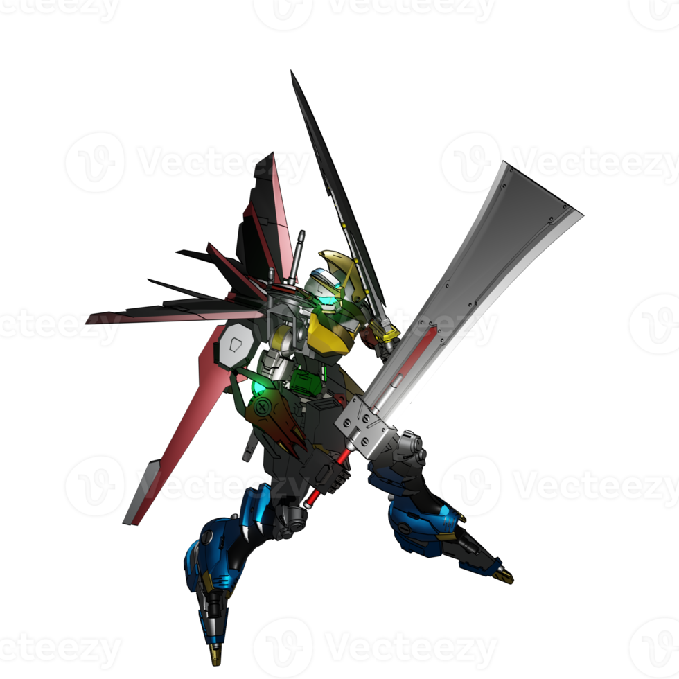 Mecha attack pose png