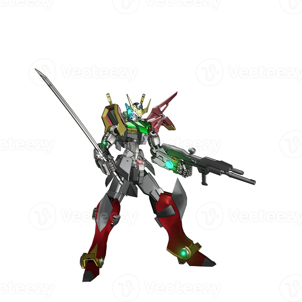 Mecha attack pose png