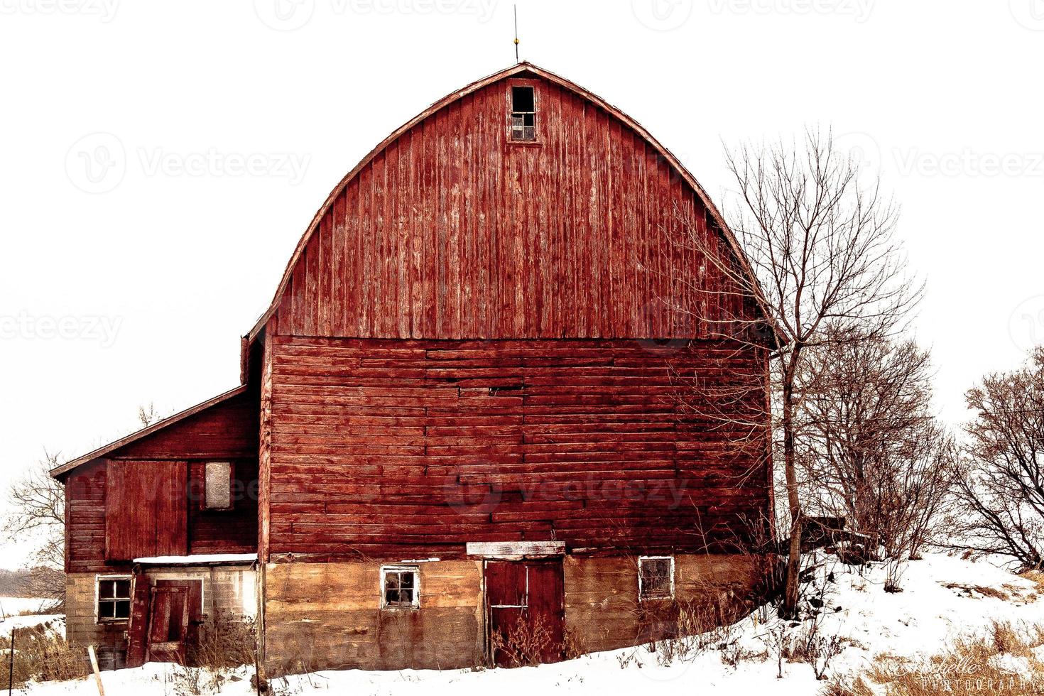 Red Barn in Winter photo