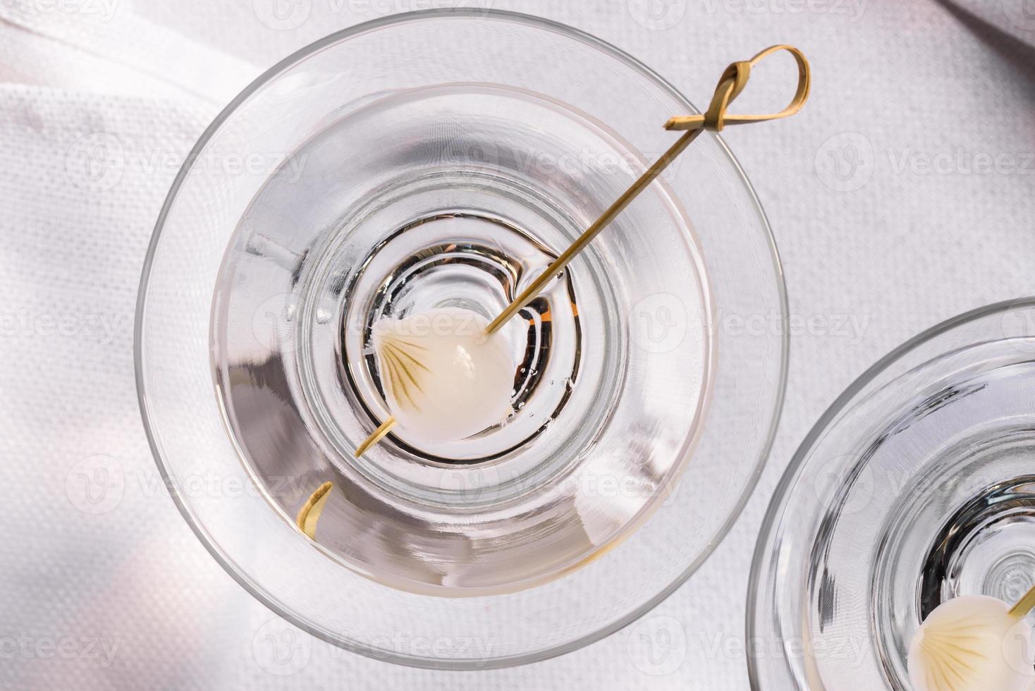 Neat Martinis Garnished with Pearl Onions photo
