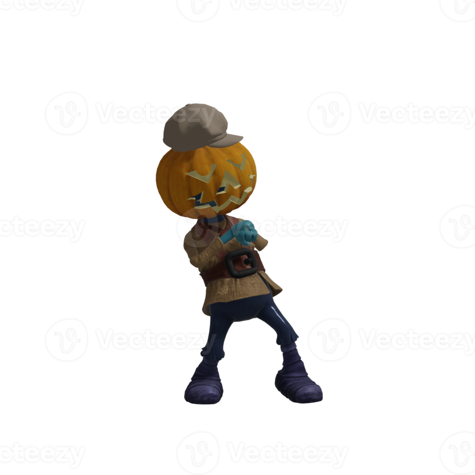 Pumpkin monster pose Halloween png