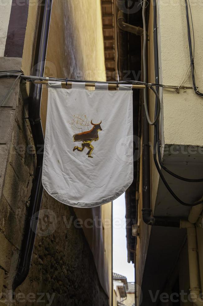 Medieval banners with shields photo