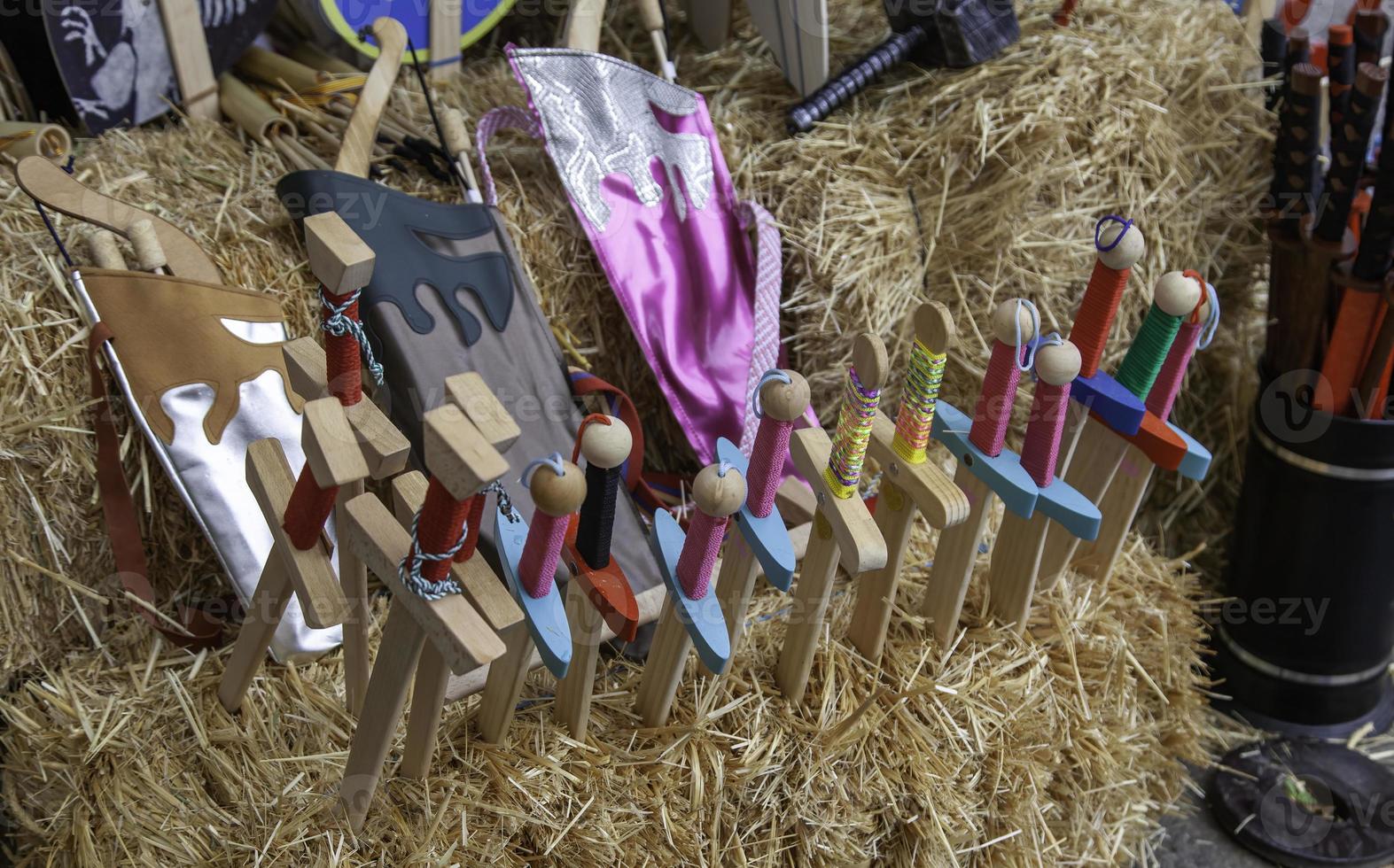 Children's wooden swords photo