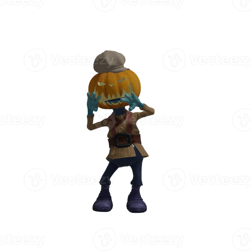 Pumpkin monster pose Halloween png