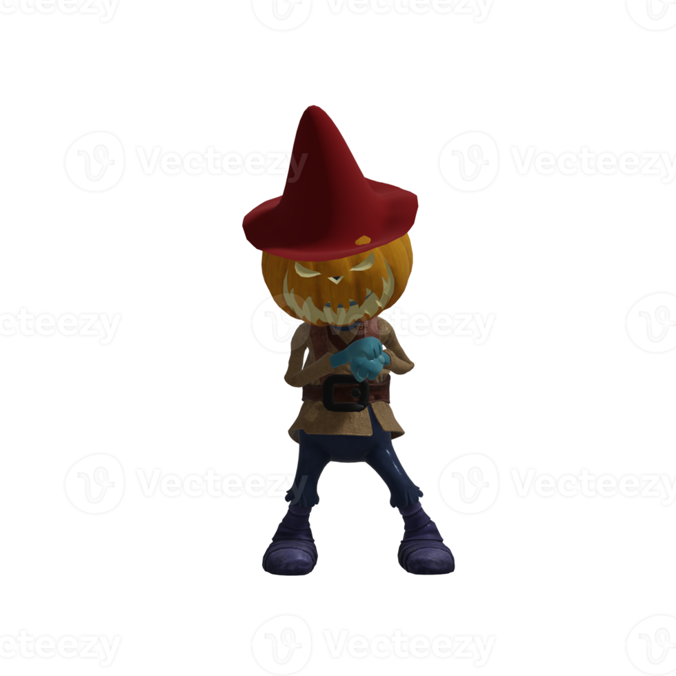 Pumpkin monster pose Halloween png