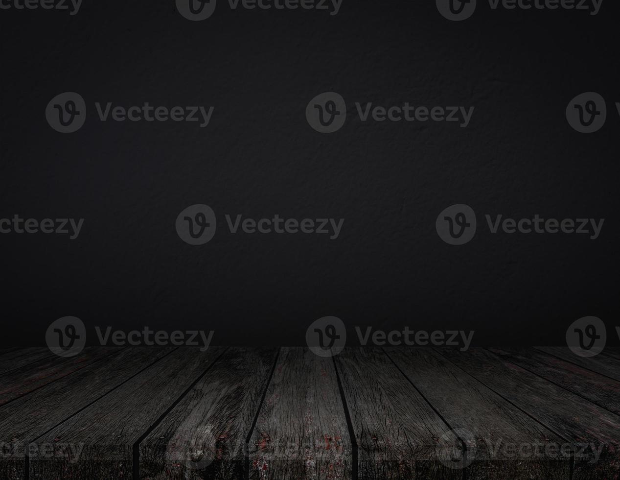 wood black background texture, dark wooden table top view blank for design photo