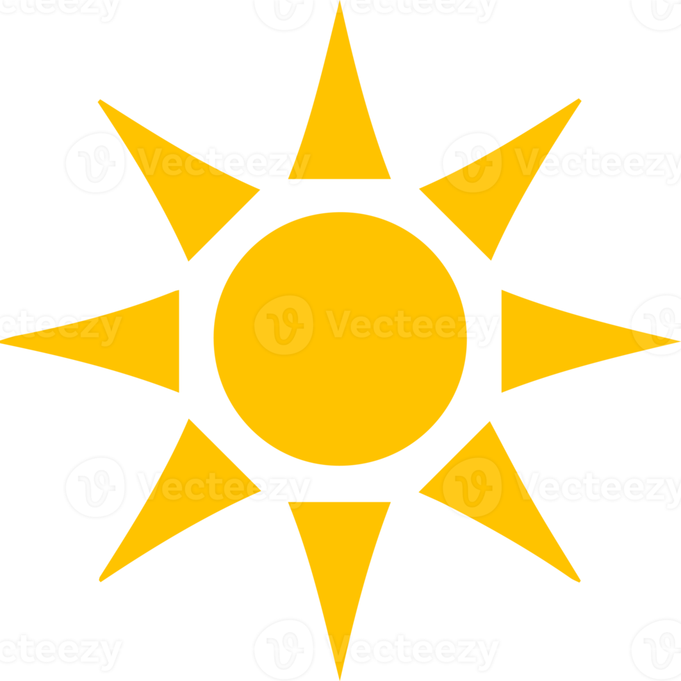 flache funkelnde sonne symbol illustration png