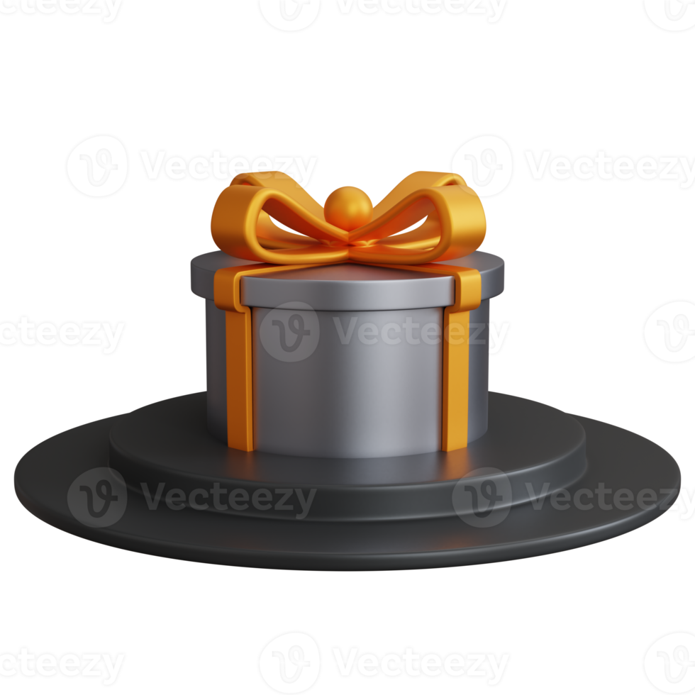 3d rendering one gift box on the podium isolated png