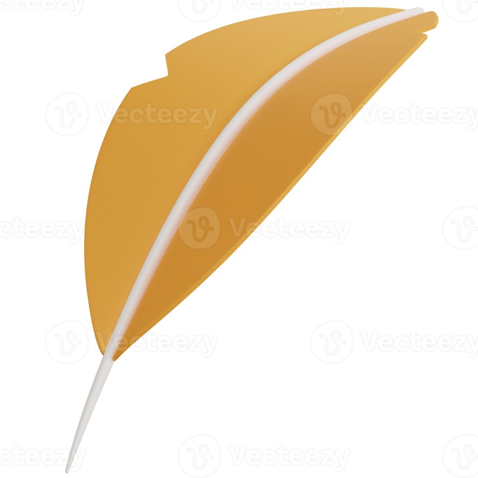 3d rendering yellow quill isolated png