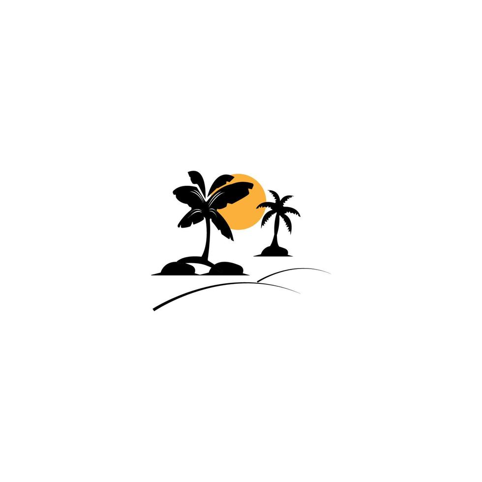 coconut tree icon image illustration vector design beach scenery symbol
