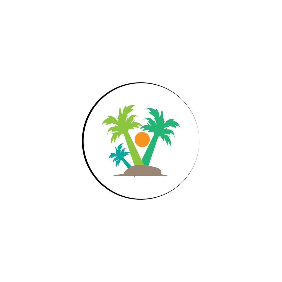 coconut tree icon image illustration vector design beach scenery symbol