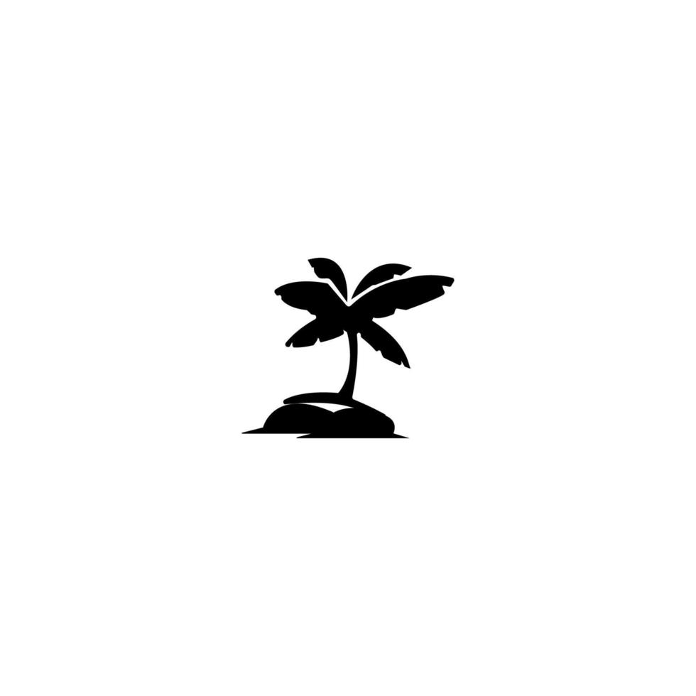 árbol de coco icono imagen ilustración vector diseño playa paisaje símbolo