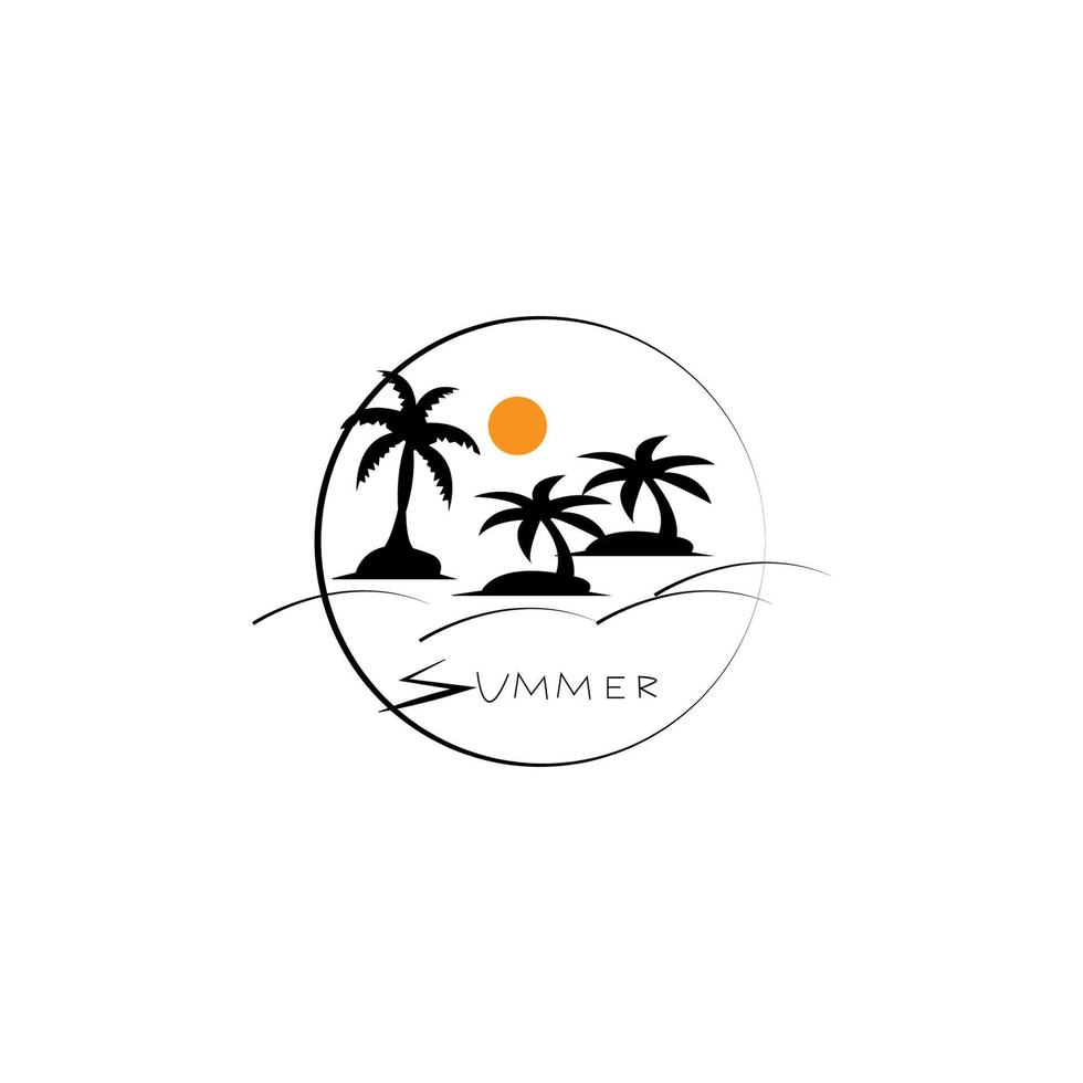 coconut tree icon image illustration vector design beach scenery symbol