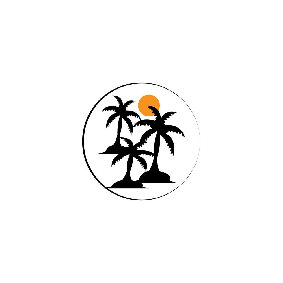 árbol de coco icono imagen ilustración vector diseño playa paisaje símbolo