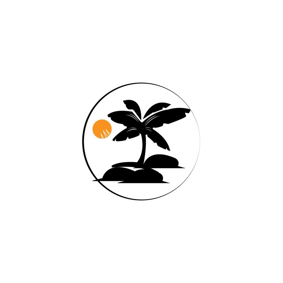 coconut tree icon image illustration vector design beach scenery symbol