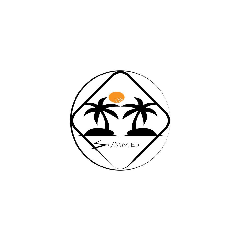coconut tree icon image illustration vector design beach scenery symbol