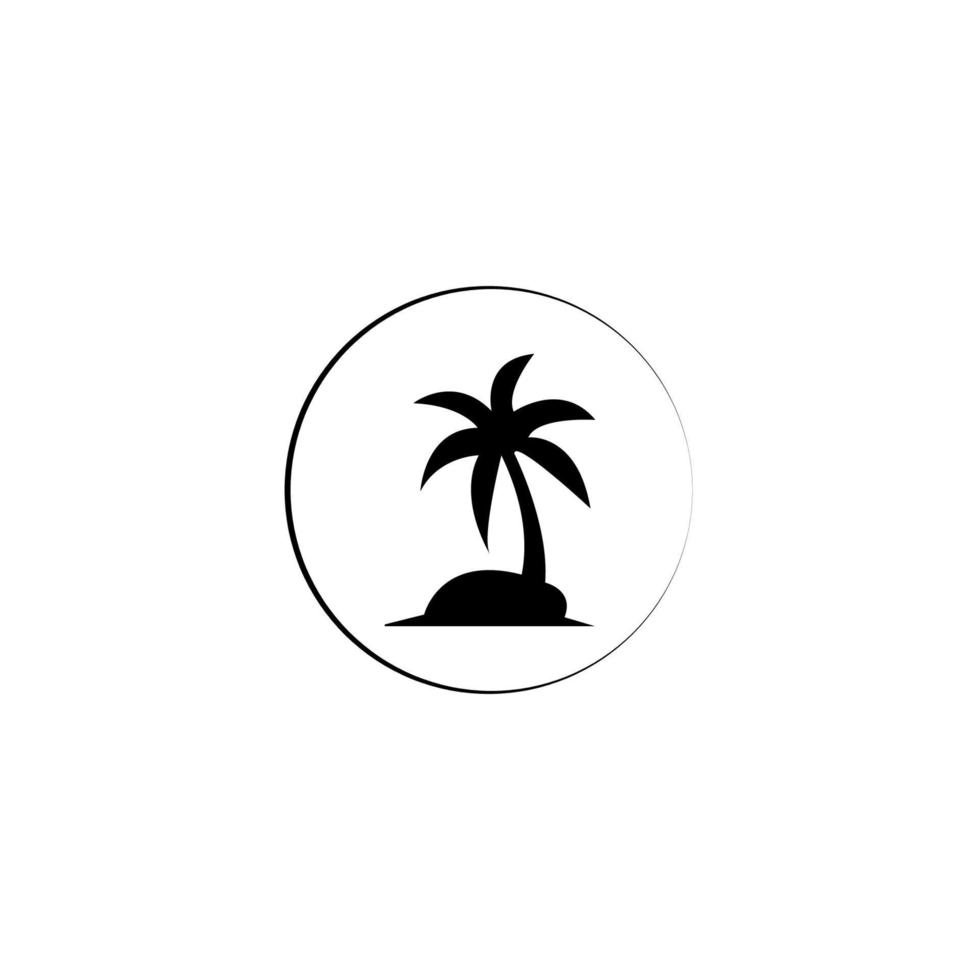 árbol de coco icono imagen ilustración vector diseño playa paisaje símbolo