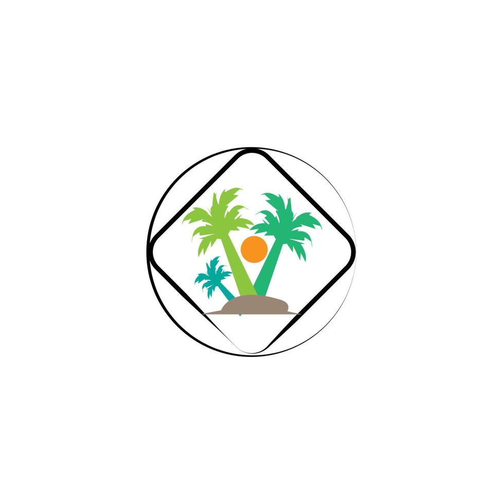 coconut tree icon image illustration vector design beach scenery symbol