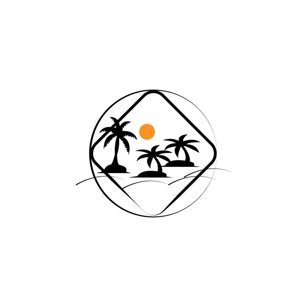 coconut tree icon image illustration vector design beach scenery symbol