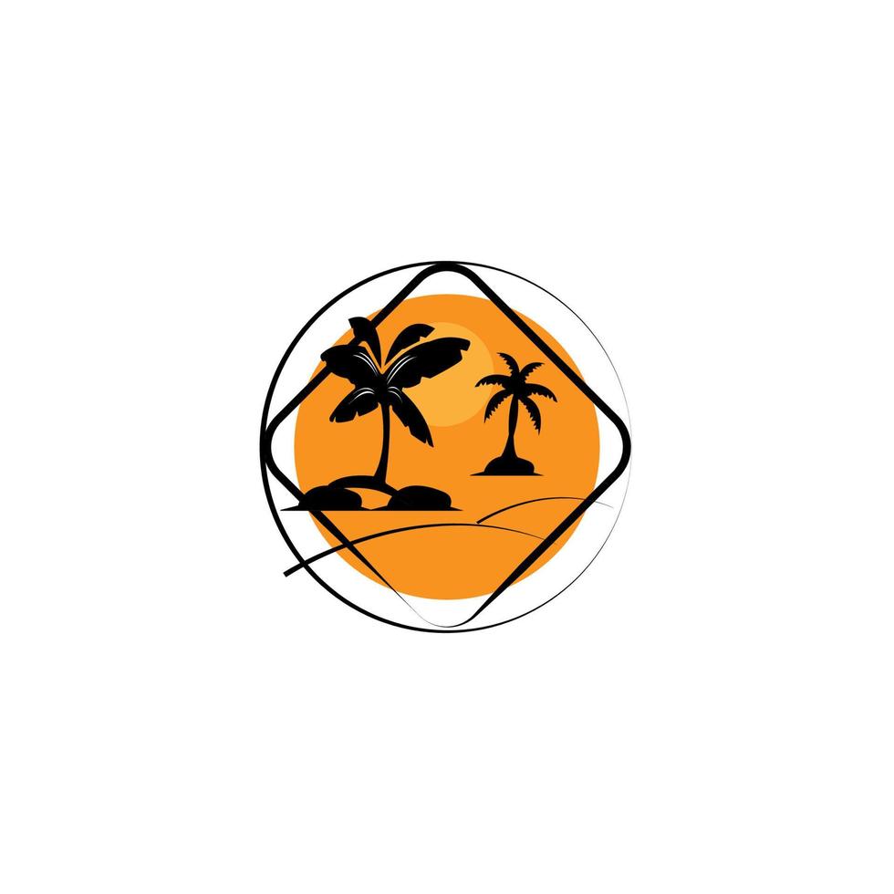 coconut tree icon image illustration vector design beach scenery symbol
