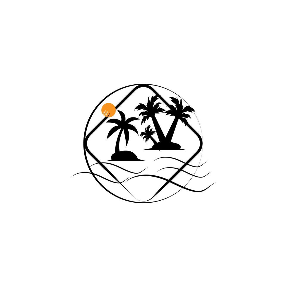 coconut tree icon image illustration vector design beach scenery symbol