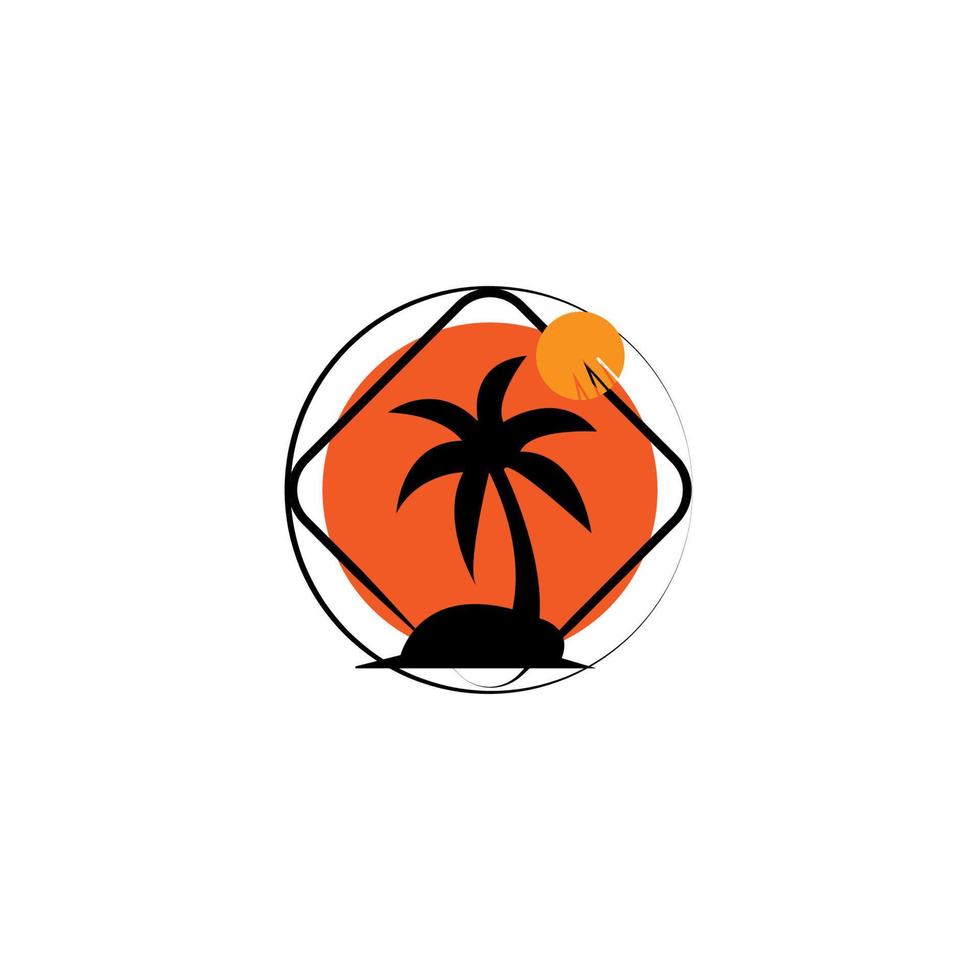 coconut tree icon image illustration vector design beach scenery symbol