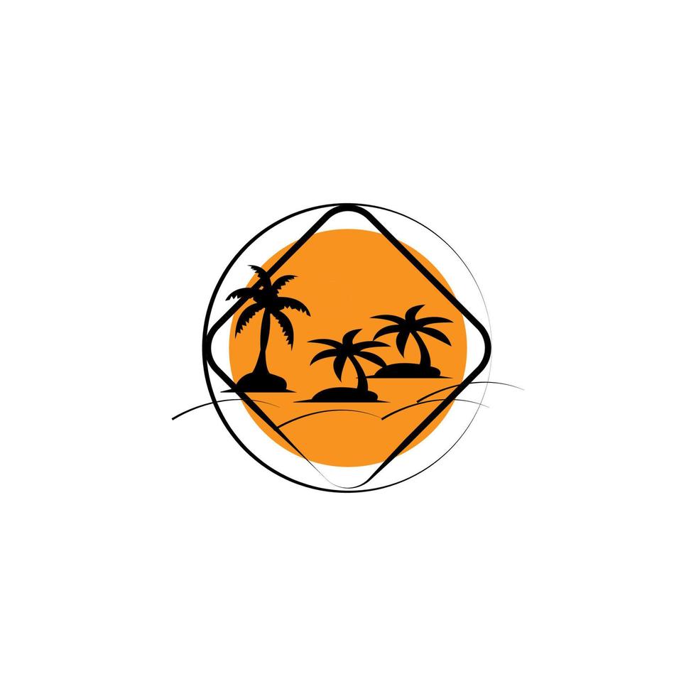 coconut tree icon image illustration vector design beach scenery symbol