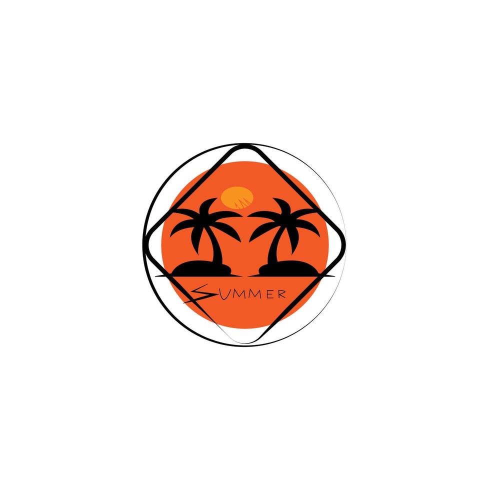 coconut tree icon image illustration vector design beach scenery symbol