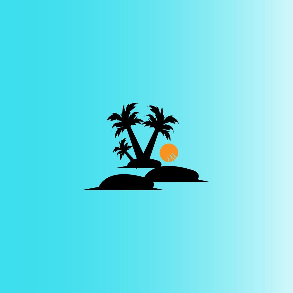 coconut tree icon image illustration vector design beach scenery symbol