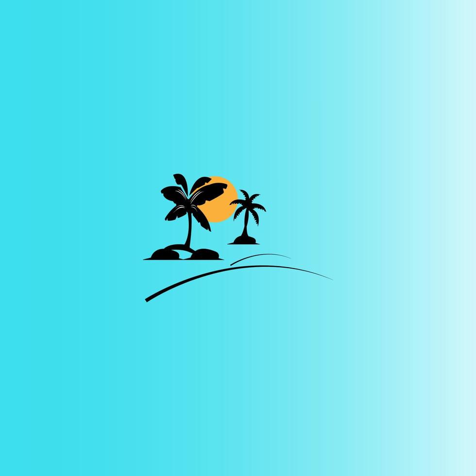 coconut tree icon image illustration vector design beach scenery symbol