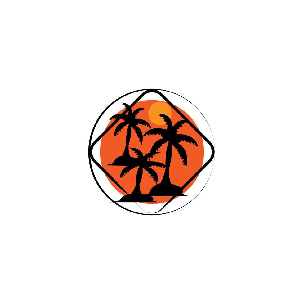 coconut tree icon image illustration vector design beach scenery symbol