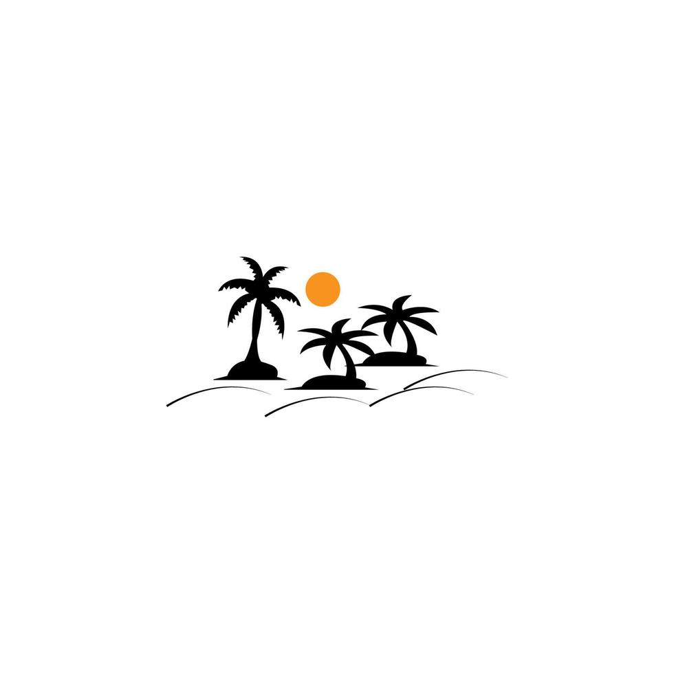 árbol de coco icono imagen ilustración vector diseño playa paisaje símbolo