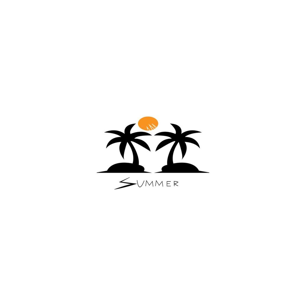 coconut tree icon image illustration vector design beach scenery symbol