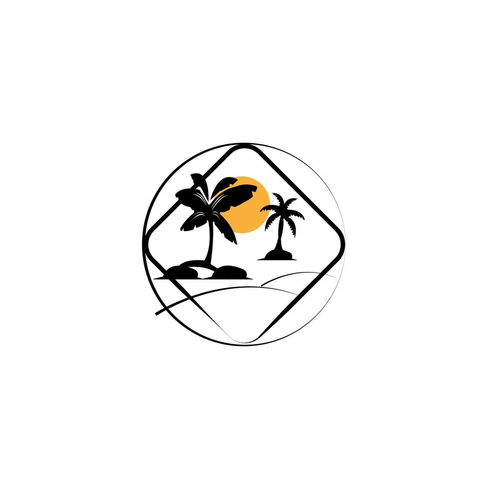 coconut tree icon image illustration vector design beach scenery symbol