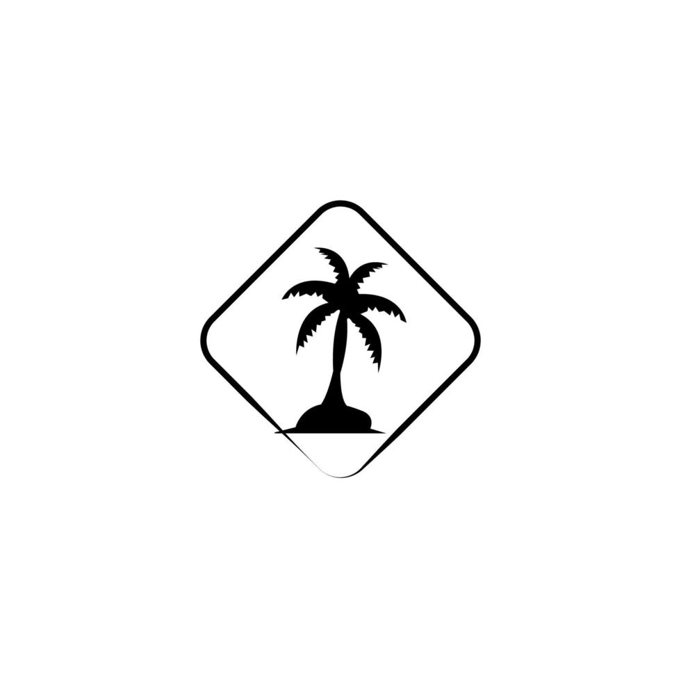 árbol de coco icono imagen ilustración vector diseño playa paisaje símbolo