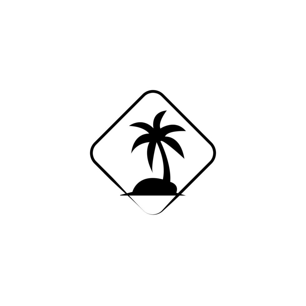 árbol de coco icono imagen ilustración vector diseño playa paisaje símbolo