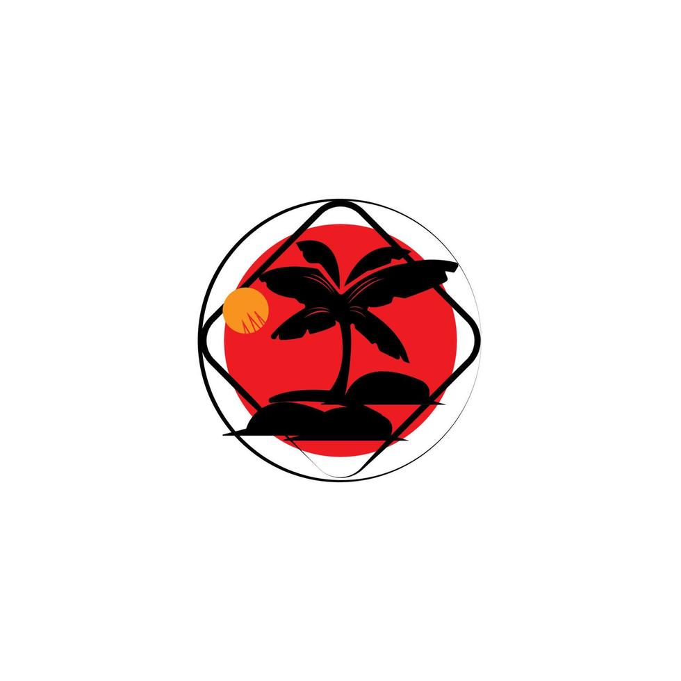 coconut tree icon image illustration vector design beach scenery symbol
