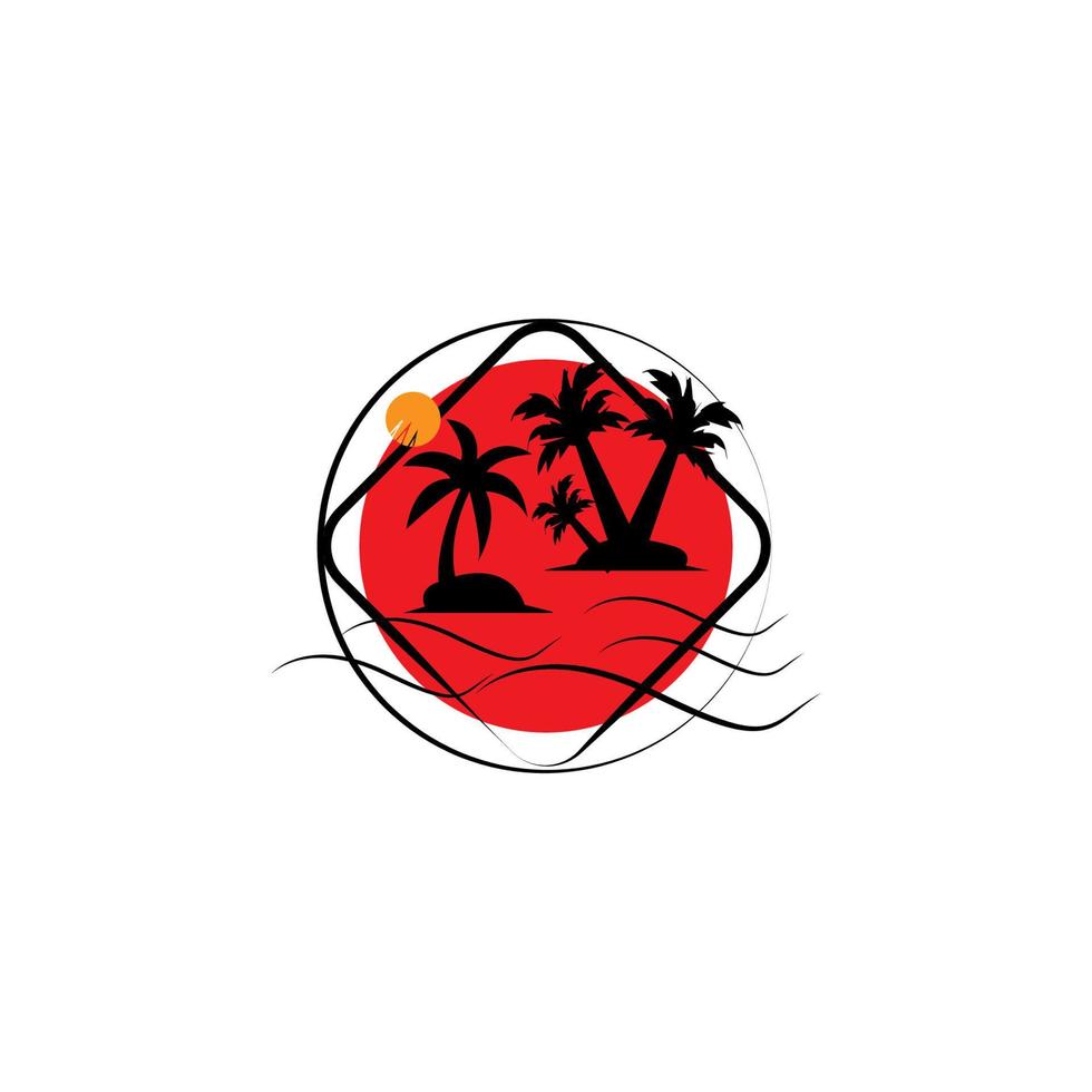 coconut tree icon image illustration vector design beach scenery symbol