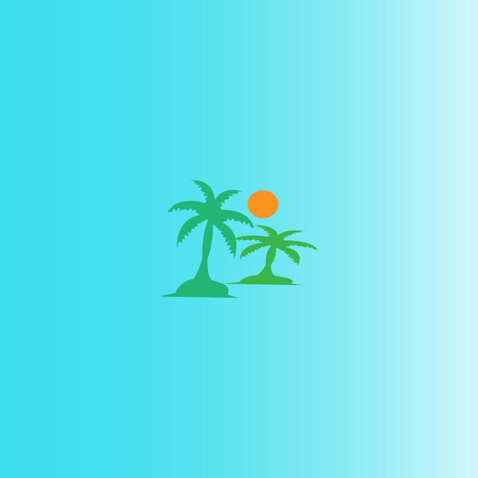 coconut tree icon image illustration vector design beach scenery symbol