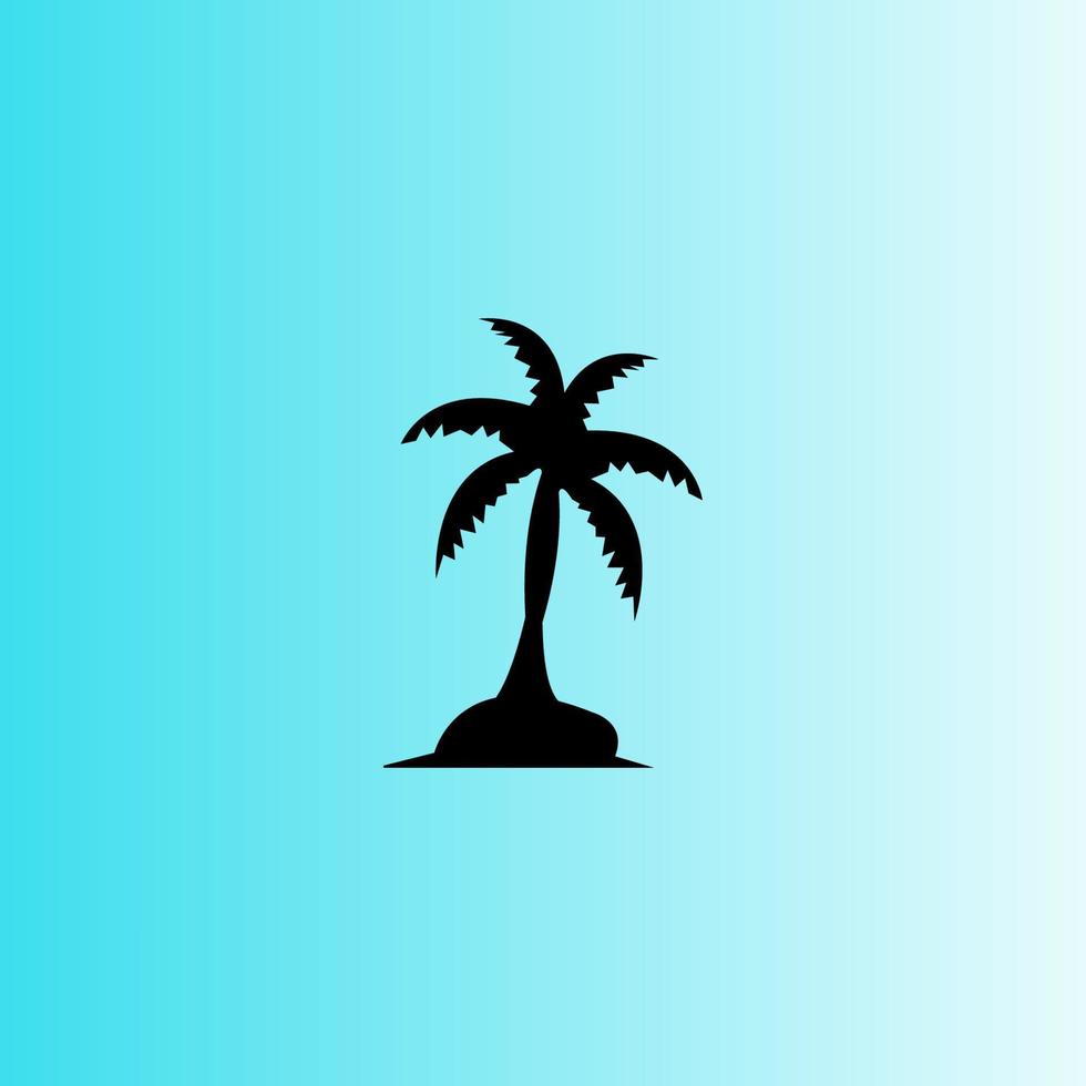 árbol de coco icono imagen ilustración vector diseño playa paisaje símbolo