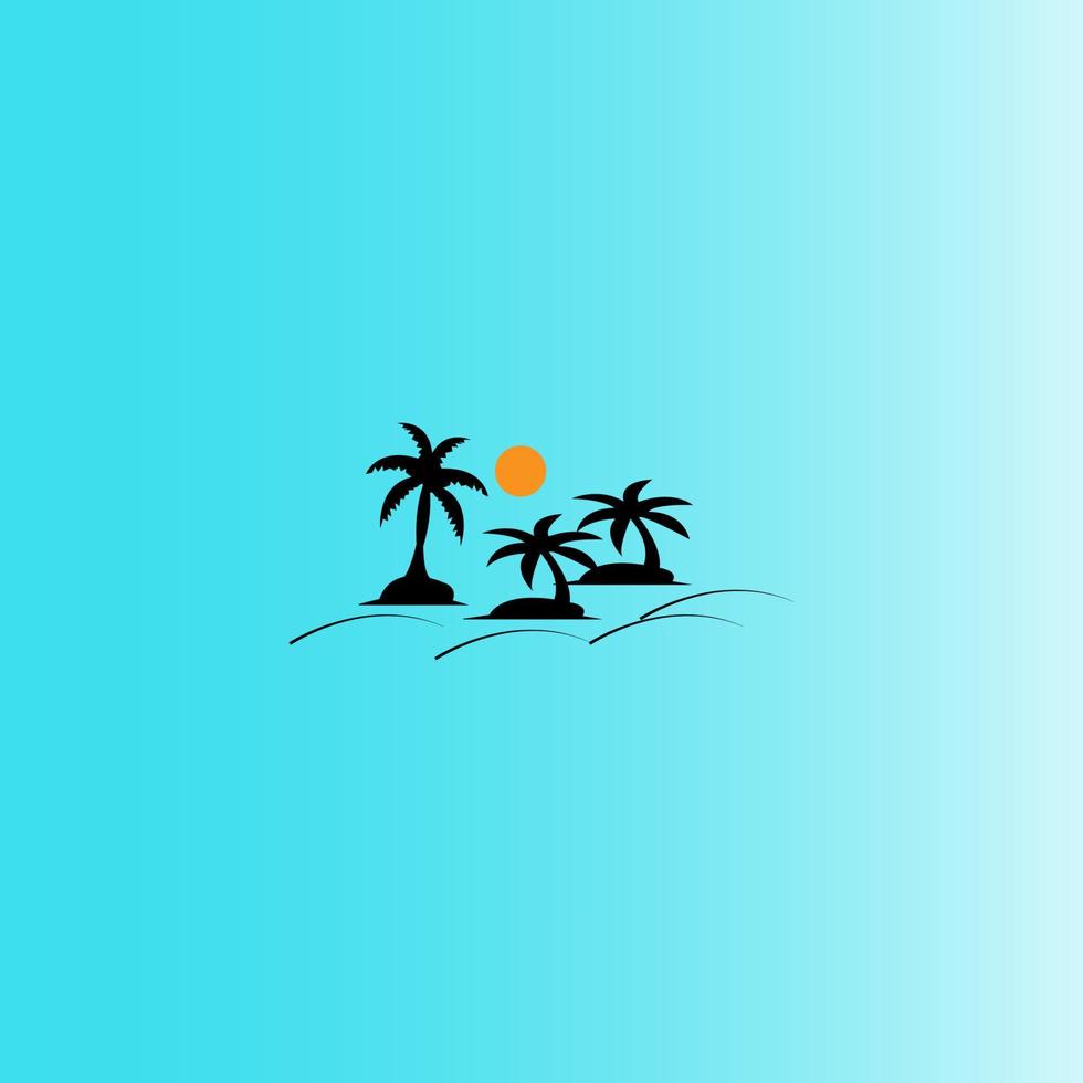 coconut tree icon image illustration vector design beach scenery symbol