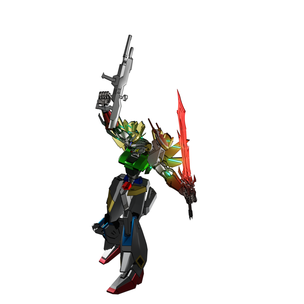 pose de ataque mecha png