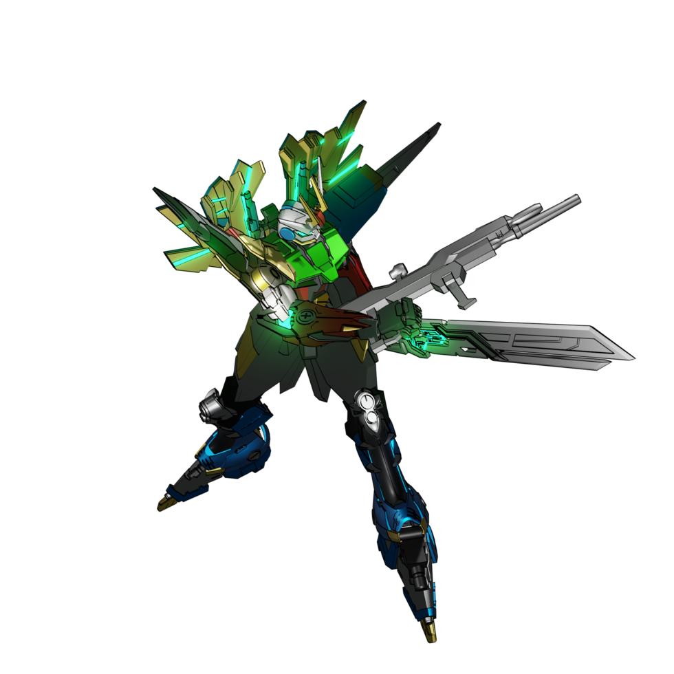 Mecha attack pose png