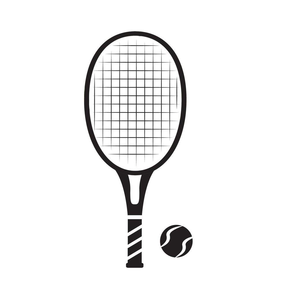 pelotas de tenis y raqueta.vector aislado en fondo blanco.equipo deportivo.símbolo para una aplicación móvil o sitio web. vector