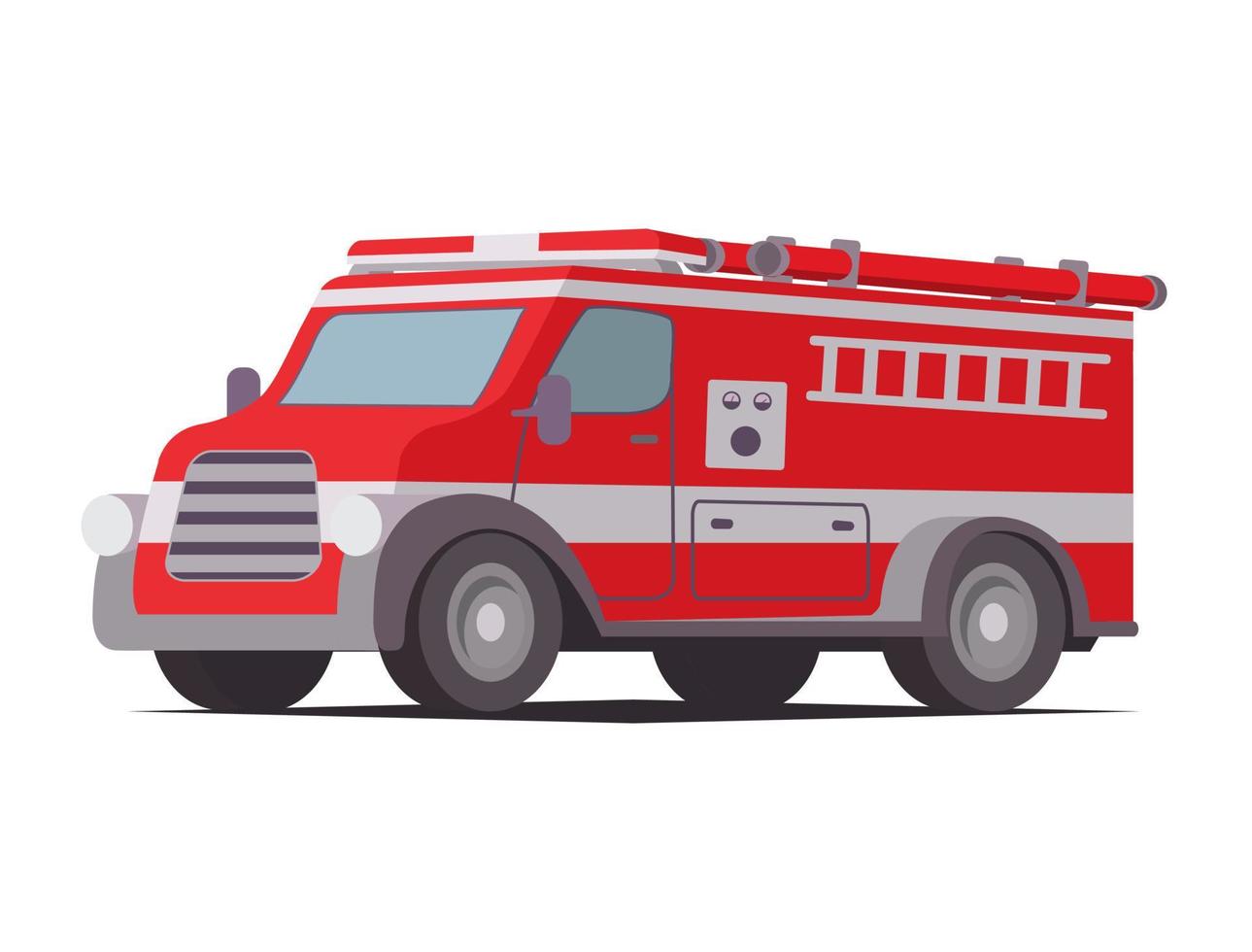 camión de bomberos. servicio de emergencia vehículo rojo. camión de bomberos rojo con escalera. vector de ilustración plana moderna.