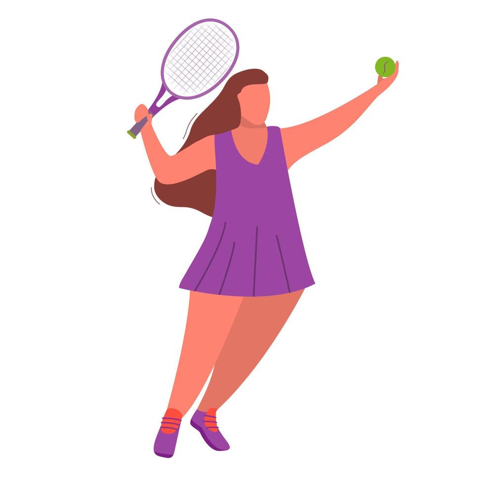 Woman tennis player with a racket.Female athlete hand drawn vector illustration.Sport game girl isolated on a white background.