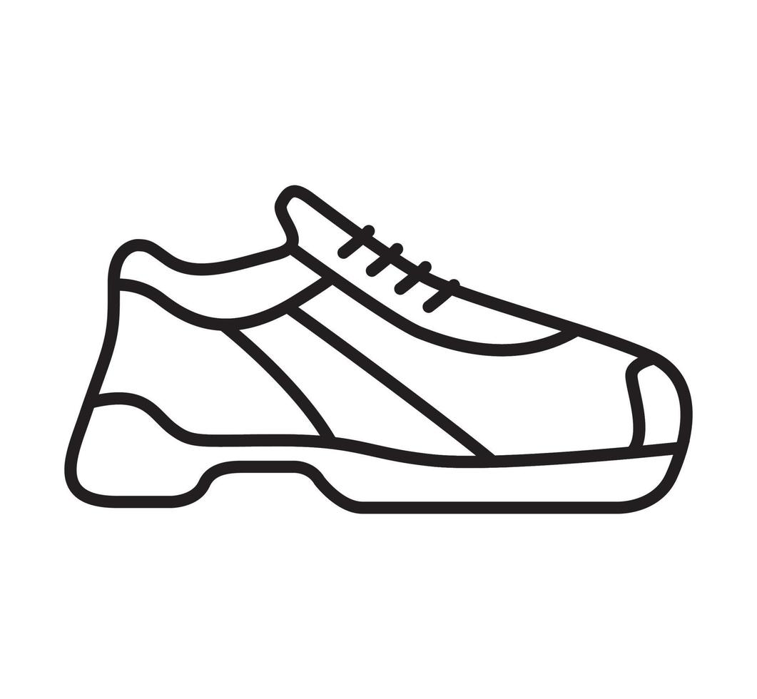 icono de zapatillas. contorno zapatos sign.sport calzado.vector aislado sobre fondo blanco.ilustración arranque lineal. vector