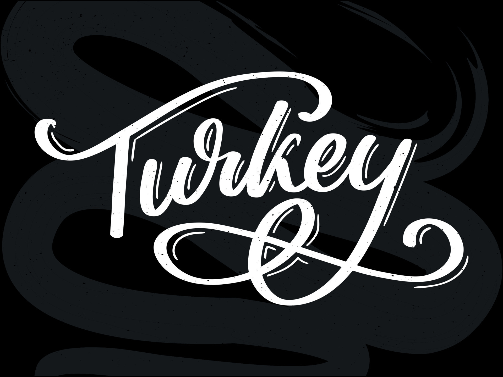 Turkey Lettering. Handwritten name of the country. Vector design